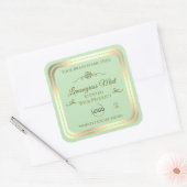 Pastel Groen Product Label Goud Lijst met Logo (Envelop)