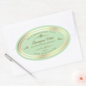 Pastel Groen Product Label Goud Lijst Roos (Envelop)