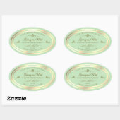 Pastel Groen Product Label Goud Lijst Roos (Vel)