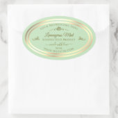 Pastel Groen Product Label Goud Lijst Roos (Tas)