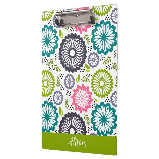 Pastel groen roze blauwgroen bloemetjes  Bloemenna Klembord (Links)