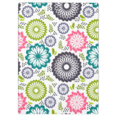 Pastel groen roze blauwgroen bloemetjes  Bloemenna Klembord (Achterkant)