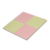 Pastel Groen Roze Checkerboard Modern Minimalist Tegeltje (Zijkant)