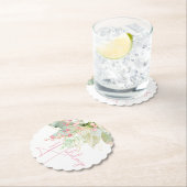 Pastel Groen Roze Goud Poinsettia Holiday Scallop Kartonnen Onderzetters (Insitu)