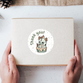 Pastel Groen Sinaasappel Baby Dragon Dank u Sticke Labels