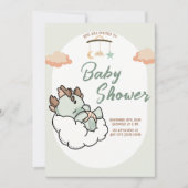 Pastel Groen Sinaasappel Slaapwolk Baby Dragon Kaart (Voorkant)