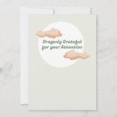 Pastel Groen Sinaasappel Slaapwolk Baby Dragon Kaart (Achterkant)