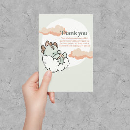 Pastel Groen Sinaasappel Wollig Schattige Slaap Ba Bedankkaart