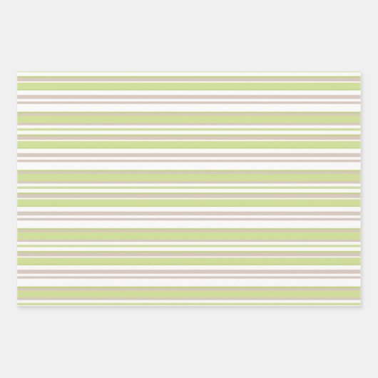 PASTEL GROEN & TAN STREPEN POLKA DOTS ZIG ZAG INPAKPAPIER VEL (Voorkant 3)