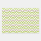 PASTEL GROEN & TAN STREPEN POLKA DOTS ZIG ZAG INPAKPAPIER VEL (Voorkant)