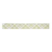 PASTEL GROEN TAN WIT PLAID PATRONEN SATIJNEN LINT (Voorkant)