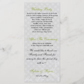 pastel groen Trouwprogramma Programmakaart (Achterkant)