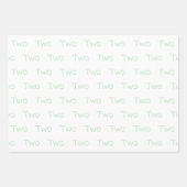 Pastel groen twee jaar oud inpakpapier vel (Voorkant)