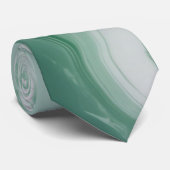 Pastel Groen, Wit Abstract Marmeren Patroon Stropdas (Opgerold)