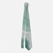 Pastel Groen, Wit Abstract Marmeren Patroon Stropdas (Achterkant)