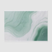Pastel Groen, Wit Abstract Marmeren Patroon Tissuepapier (Voorkant)