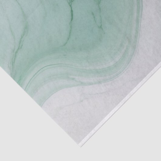 Pastel Groen, Wit Abstract Marmeren Patroon Tissuepapier (Detail)