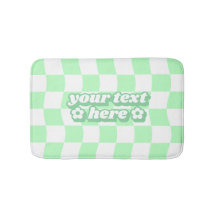 Pastel Groen Wit Checkerboard Patroon Slogan