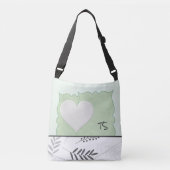 Pastel Groene Aangepaste Canvas tas met hart (Voorkant)