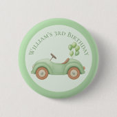 Pastel Groene Auto & Ballon Custom Button (Voorkant)