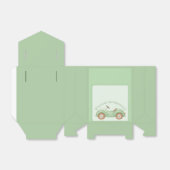 Pastel groene auto & ballon gunstbox bedankdoosjes (Uitgevouwen)