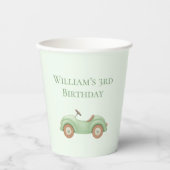 Pastel groene auto & ballon papier kopjes papieren bekers (Voorkant)