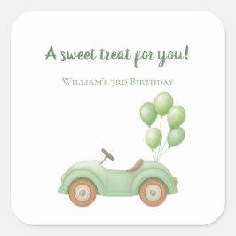 Pastel Groene Auto & Ballon Sticker