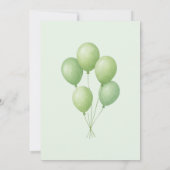 Pastel Groene Auto & Ballon Verjaardag Uitnodiging (Achterkant)