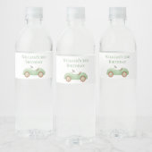 Pastel groene auto & ballon water fles label waterfles etiket (Flessen)