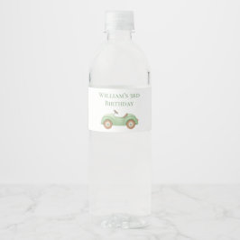 Pastel groene auto & ballon water fles label waterfles etiket