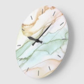 Pastel Groene Beige Abrikozen Abstracte Grote Kast Grote Klok (Hoek)