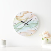 Pastel Groene Beige Abrikozen Abstracte Grote Kast Grote Klok (Huis)