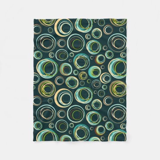 Pastel Groene & Beige Tonen Moderne Abstracte Cirk Fleece Deken (Voorkant)