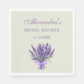 Pastel Groene Boog Bloemen Lavendel Vrijgezellenfe Servet (Voorkant)