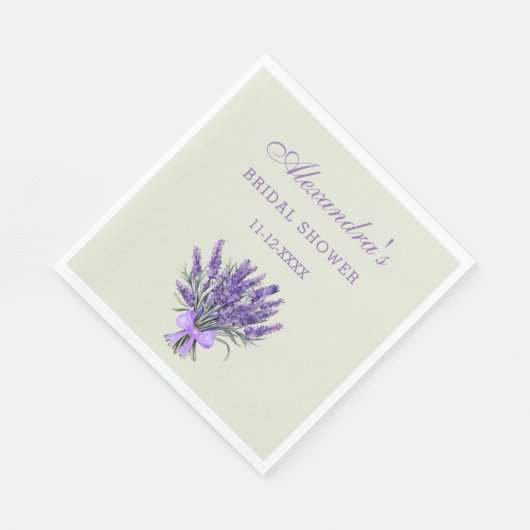 Pastel Groene Boog Bloemen Lavendel Vrijgezellenfe Servet (Hoek)