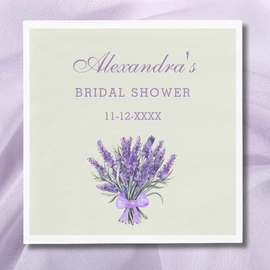 Pastel Groene Boog Bloemen Lavendel Vrijgezellenfe Servet