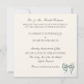 Pastel Groene Boog  jaren 1940 Bruiloft Uitnodigin Kaart (Achterkant)