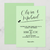 Pastel Groene Botanische Bruiloft Uitnodiging (Voorkant / Achterkant)