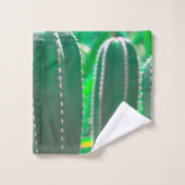 Pastel Groene cactus plant bladeren Bad Handdoek (Wasdoekje)
