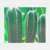 Pastel Groene cactus plant bladeren Fleece Deken (Voorkant (Horizontaal))