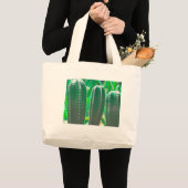 Pastel Groene cactus plant bladeren Grote Tote Bag (Voorkant (product))