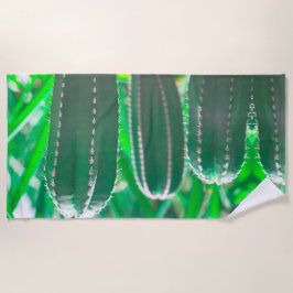 Pastel Groene cactus plant bladeren Strandlaken