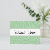 Pastel groene chevron patroon dank u briefkaart (Staand voorkant)