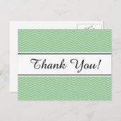 Pastel groene chevron patroon dank u briefkaart (Voorkant / Achterkant)