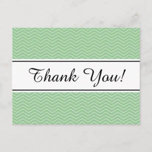 Pastel groene chevron patroon dank u briefkaart