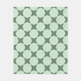 Pastel Groene Cirkel Hexagon Scandinavisch Patroon Fleece Deken