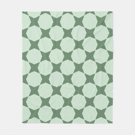 Pastel Groene Cirkel Hexagon Scandinavisch Patroon Fleece Deken (Voorkant)