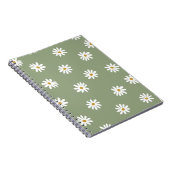 Pastel Groene Daisy Bloem Notitieboek (Rechterzijde)