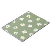Pastel Groene Daisy Bloem Notitieboek (Linkerzijde)