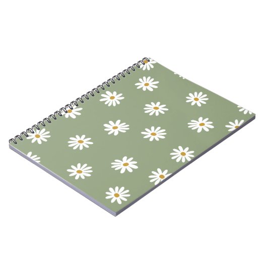 Pastel Groene Daisy Bloem Notitieboek (Linkerzijde)